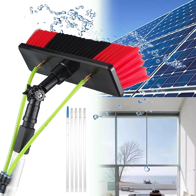 Glass Cleaning Brush Household Water Supply Telescopic Pole Kit Solar Panel Rotating Brush Solar Photovoltaic Panels12m Telescopic Window Cleaning Pole for Photovoltaic Panel and