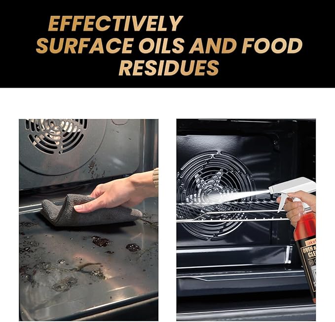 Oven And Grill CleanerStovetop CleanerHeavy Duty Oven And Grill Cleaner SprayFor Stovetops Grates Stainless Steel- Removes Grease Burnt-On Food &amp Grime (3PC)