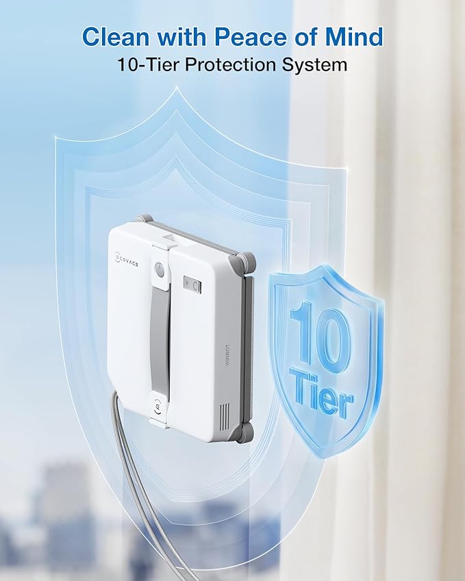 ECOVACS WINBOT MINI2 Window Cleaning Robot Robot Window Cleaner with 6 Smart Cleaning Modes Win-SLAM 4.0 Navigation Automatic Glass Cleaner for Windows Mirrors &amp Glass Doors