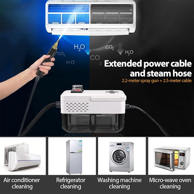 Pressurized Handheld Steam Cleaner for Home 10s Heat-Up Handheld Steamer for Cleaning3Bar pressure1950W power1.7 Qt Tank Portable Steam Cleaner Handheld for KitchenCarTileWindowFloor