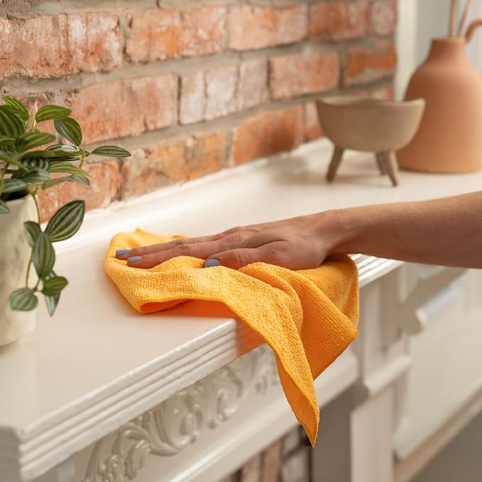 S&ampT INC. 150 Pack Microfiber Cleaning Cloth Bulk Towels for Home Reusable Microfiber Towels for Cars Cleaning Rags Assorted 11.5 Inches x 11.5 Inches 150 Count
