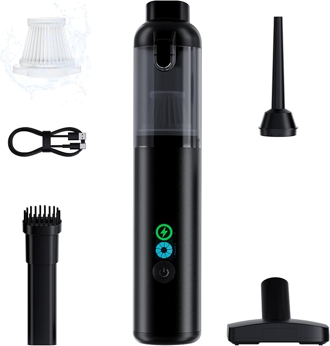 PPN Portable Car Vacuum Cordless 20000PA High Power Handheld Vacuum Cleaner for Car Mini Rechargeable Wireless Vacuum for Car Detailing Truck Desktop Home Tech Gifts for Men