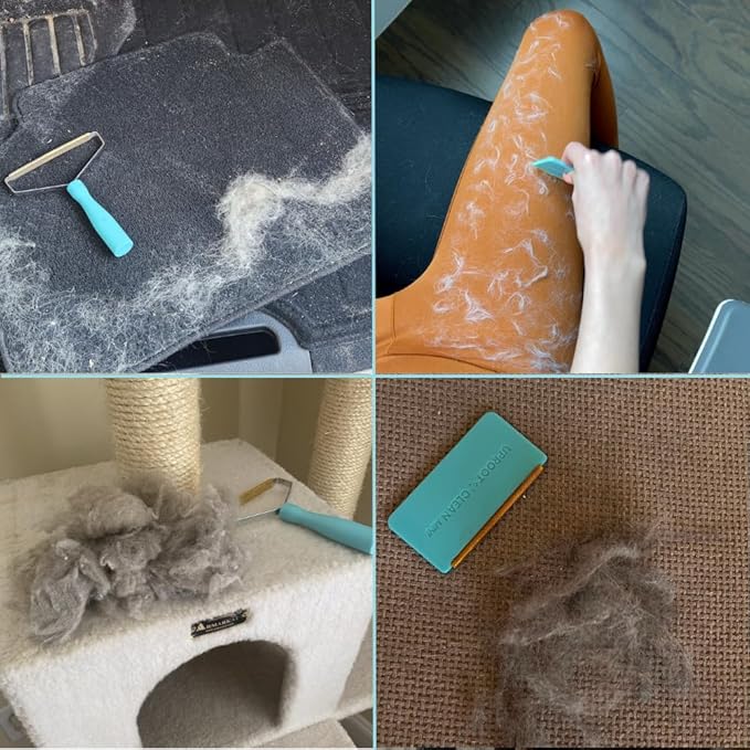 Uproot Cleaner Pro Pet Hair Remover &amp Mini - Pet Hair Removal Tool Multi Fabric Edge &amp Carpet Scraper - Cat for Couch Cat Towers Car Detailing The Furry-Situation Survival Kit