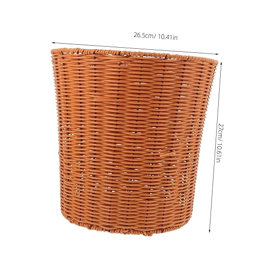 PRETYZOOM Waste Basket for Home and Kitchen Imitation Rattan Woven Trash Can Multipurpose Storage Basket for Organizing Clean Design for Spaces