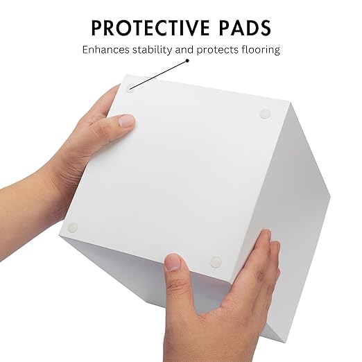 Matte White Square Small Trash Can 2 Gallons / 7.5L Garbage Can Waste Basket for Home Bathrooms Office Under Desk Bedroom Laundry Room Kitchen Kids Room and Dorm