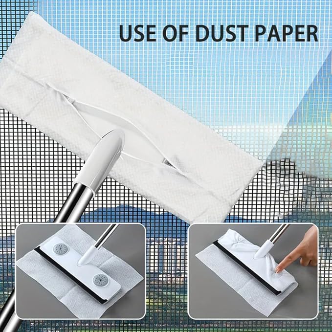 5-In-1 Multi-Functional Mop Sweeping Squeegeeing Mopping Dust Removal Crevice Cleaning Lightweight Swivel Head Robust ABS Material 44x15x9cm White Efficient Home Cleaning Fits Tight Spaces