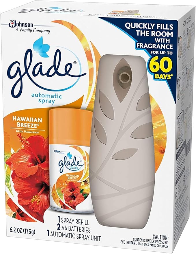 Glade Automatic Spray Air Freshener Hawaiian Breeze Starter 6.2 Ounce (Pack of 2)