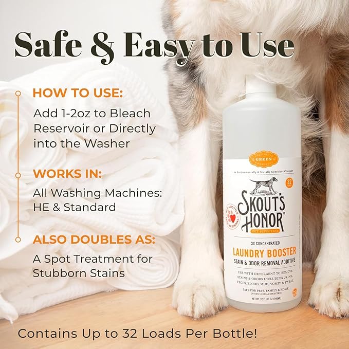Skout's Honor Laundry Booster Bundle - Plant-Powered Formula for Pet Bedding Clothing and Washable Pee Pads - Eco-Friendly &amp Cruelty-Free