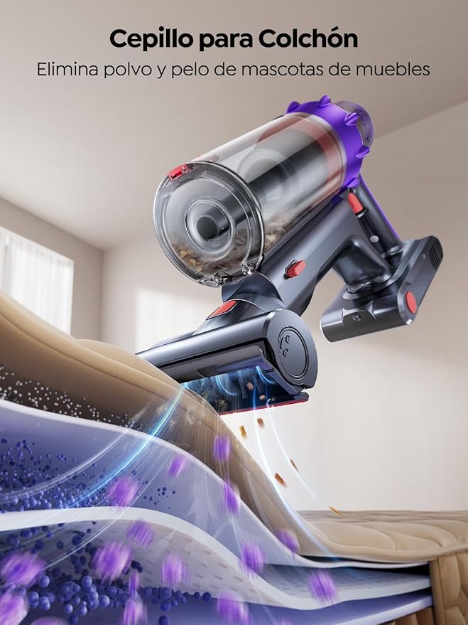 SMOTURE Cordless Vacuum Cleaner 600W/50Kpa/Max 65Mins Vacuum Cleaners for Home Stick Vacuum for Pet Hair/Sofa/Carpet/Hard Floor