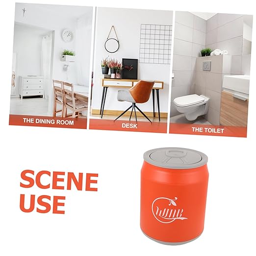 Zerodeko Soda Can Shaped Auto Trash Can Wastebasket Lid Kitchen Waste Bin Small Bathroom Bin for Home Decor