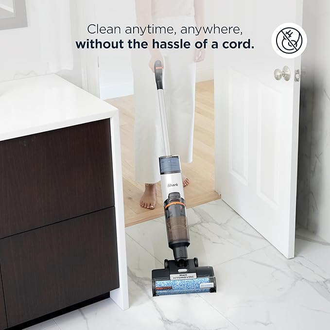 Shark | Wet Dry Vacuum Cleaner | Vacuum and Mop Combo | HydroVac MessMaster | 3-in-1 Self-Cleaning + Powerful Suction | 2 Brushrolls &amp 2 Solutions Included | Hardwood Floor &amp Area Rug Cleaner