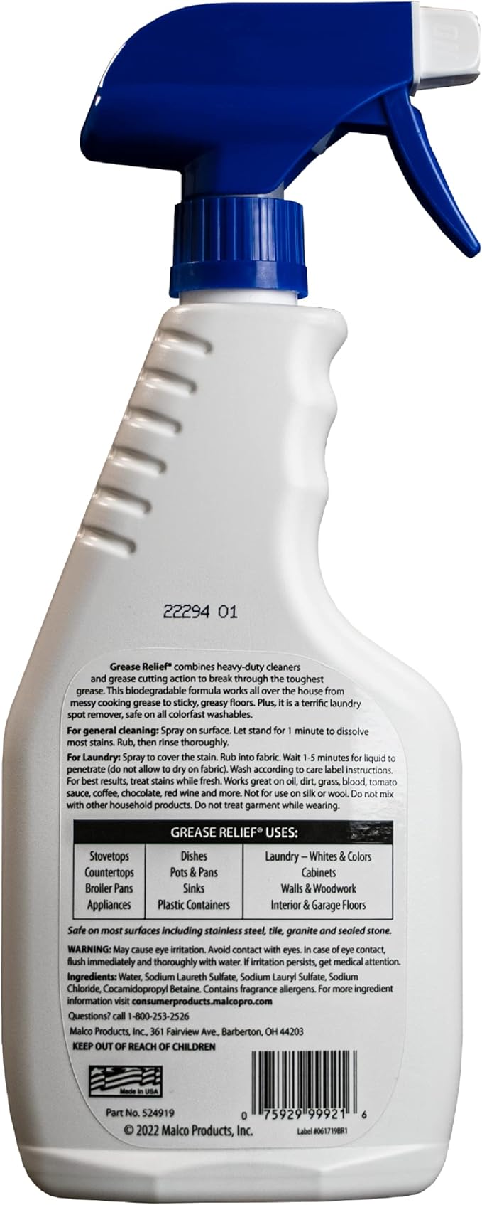Degreaser and Laundry Stain Remover - Heavy Duty Kitchen Cleaner Spray/All Purpose Degreaser for Stove Top Oven Grill Car Soil &amp Cloth Stains (2 Pack) (524919)