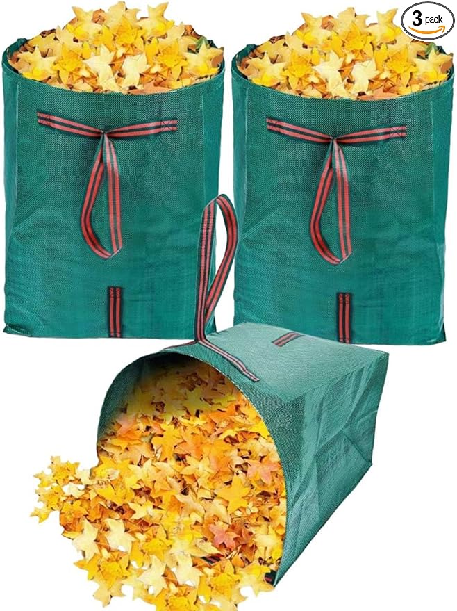 72 Gallon Leaf Collector3-Pack Yard Waste BagsLarge Dustpan-Type Lawn and Leaf Bags Leaf Bags for Yard DebrisGrass ClippingsCollapsible Trash Can for PartiesLaundryCamping