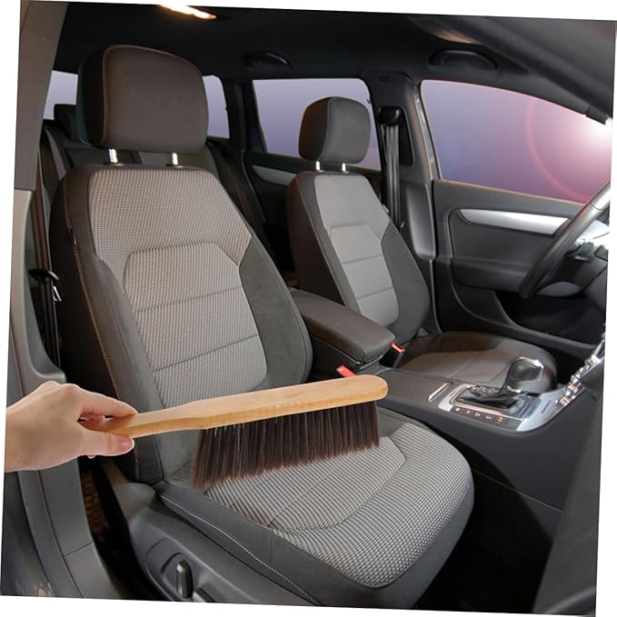 Happyyami 4pcs Soft Bristle Brush for Cleaning Hand Broom Brush Dust for Block Bench Furniture Garden