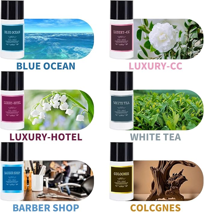 Car Air Freshener Refill Cologne Aromatherapy Oil 10 PCS Essential Oils Mixed Fragrance Set for Car Diffusers (No Diffuser Included)
