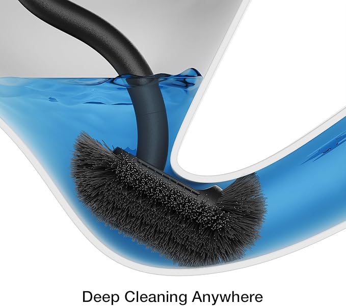 Toilet Cleaner Brush Diveotree Toilet Brush and Holder for Dead Corner Cleaning Wall Mounted Toilet Bowl Brush for Bathroom Decor Toilet Scrubber Brush for Home/Hotel (Black Square-1pack)