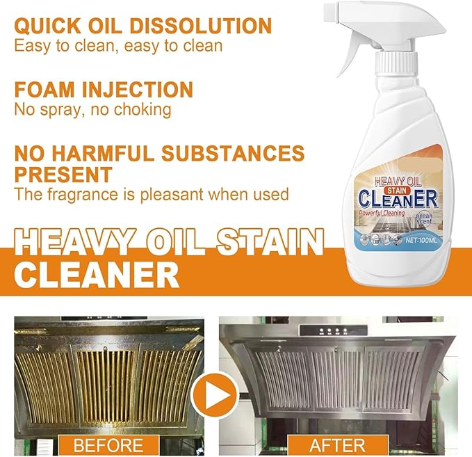 Powerful Kitchen Oil Cleaner - Remove Stubborn Grease Rust And Stains Effortlessly(2PCS)