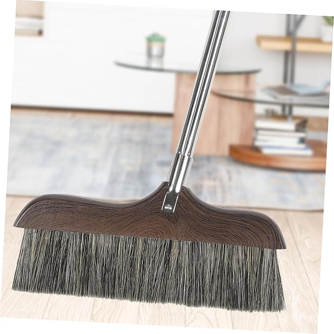 Long Handle Bristle Broom Push Broom for Kitchen Floor Cleaning Home Office Use Reusable Cleaning Tool