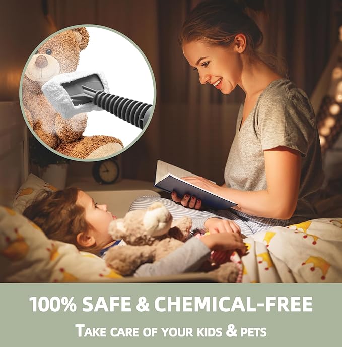 Handheld Steam Cleaner Pressurized Multi-Surface Steam Shot with 13 Accessories Safety Lock Steamer for Cleaning Floor Upholstery Grout Windows Couch and Car Green
