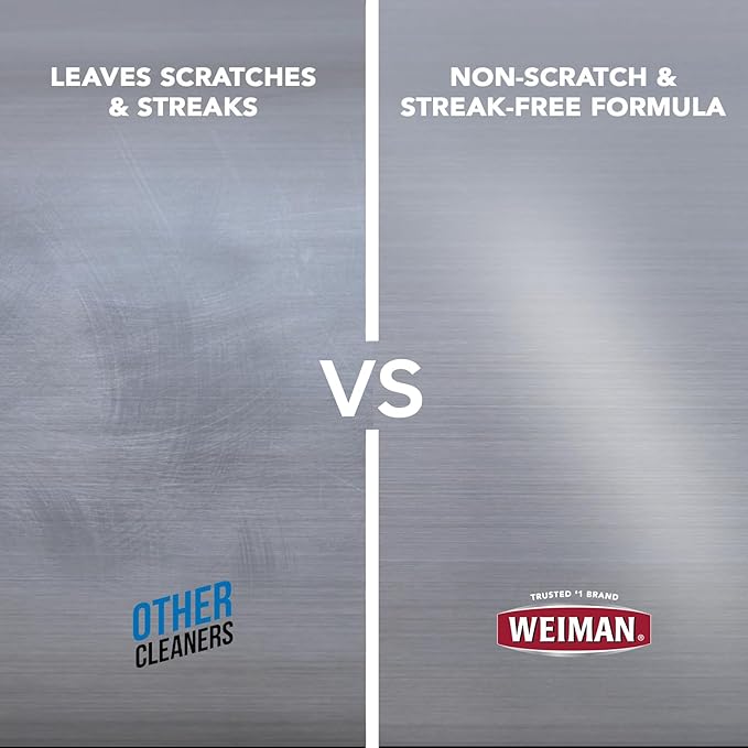 Weiman Stainless Steel Cleaner &amp Polish 6 Pack Anti Fingerprint Spray Water Spots &amp Grease No Streaks or Residue Safe for Metal Polish Chrome Appliances Fridge Sinks &amp Grills