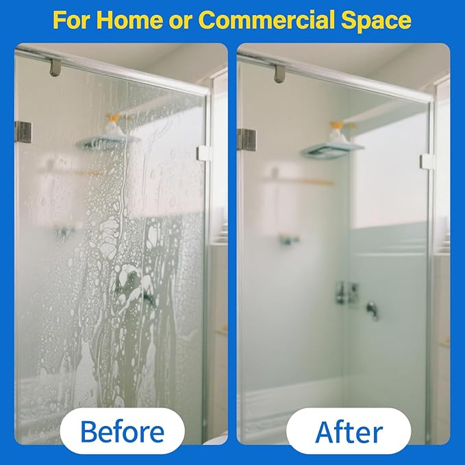 Hard Water Stain Remover Shower Glass Door Cleaner Cream For Hard Water StainBathroom GlassWindowsTileGroutToilet BowlCalcium Build UpHard Water Cleaner 16.91 Oz (670 Grams)