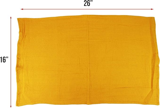 Arkwright Microfiber Huck Towels Pack of 12 Lint Free Surgical Cleaning Cloths for Glass Windows Auto Detailing and Professional Use 16 x 26 in Yellow