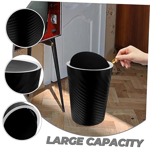 Small Trash Can with Cover Capacity Wastebasket for Bathroom Office Bedroom and More Compact Design for Easy Use Odor