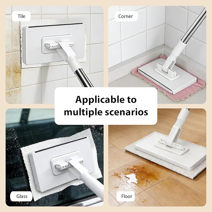 Snap Grip Mini MopZero Touch Mini Mops with Locking HeadCloth ChangingDisposable Dust Mop with Reusable ClothsHandle Wet and Dry All Rags Can Be InstalledQuick InstallationNo Wash (10pcs)