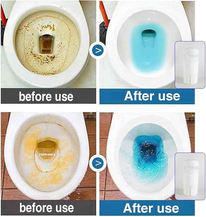 Automatic Toilet Cleaning Artifact Blue Bubble Spirit Light Fragrance Toilet Cleaner(8 PCS)