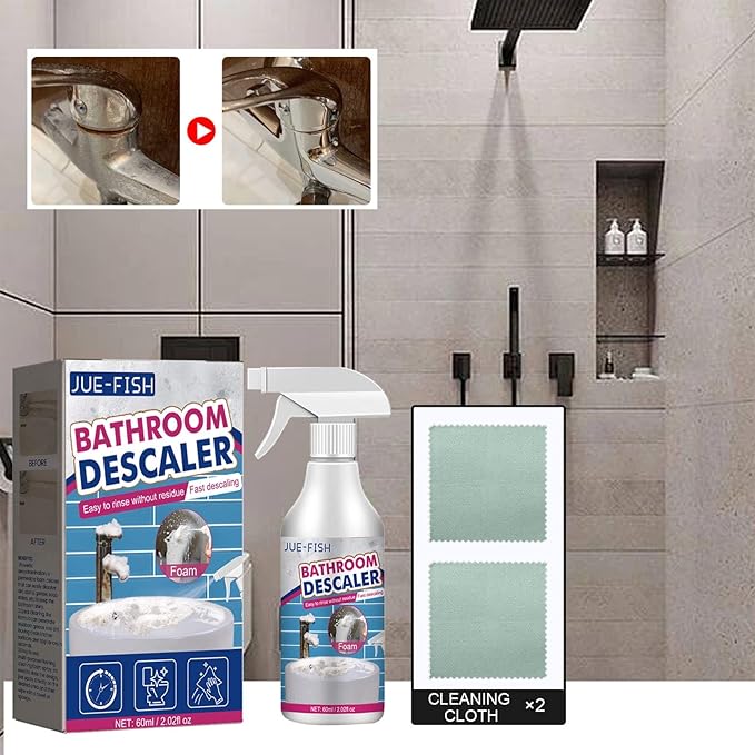 60ml/2.02fl oz Stubborn Stains CleanerBathroom Descaler Foam Cleaner Bathroom Descaler Cleaner Bathroom Descaler Stubborn Stains Cleaner Bathroom Descaler Cleaner Spray for Daily Cleaning (2PCS)