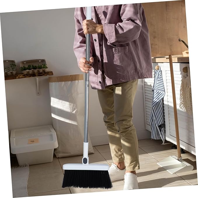 Dust Pan Broom Set Foldable Sweeper Broom and Dustpan Long Handle Hair for Kitchen Office Home Chinese Desktop Cleaner