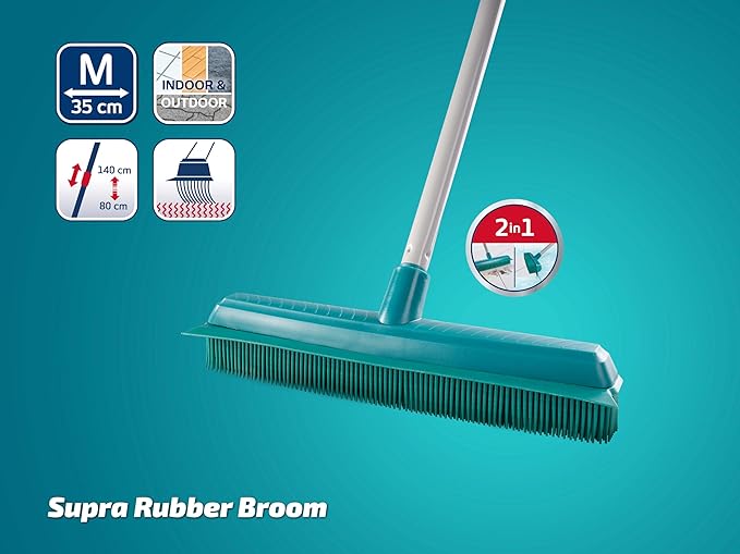 Leifheit Supra Rubber Broom with Telescopic Handle
