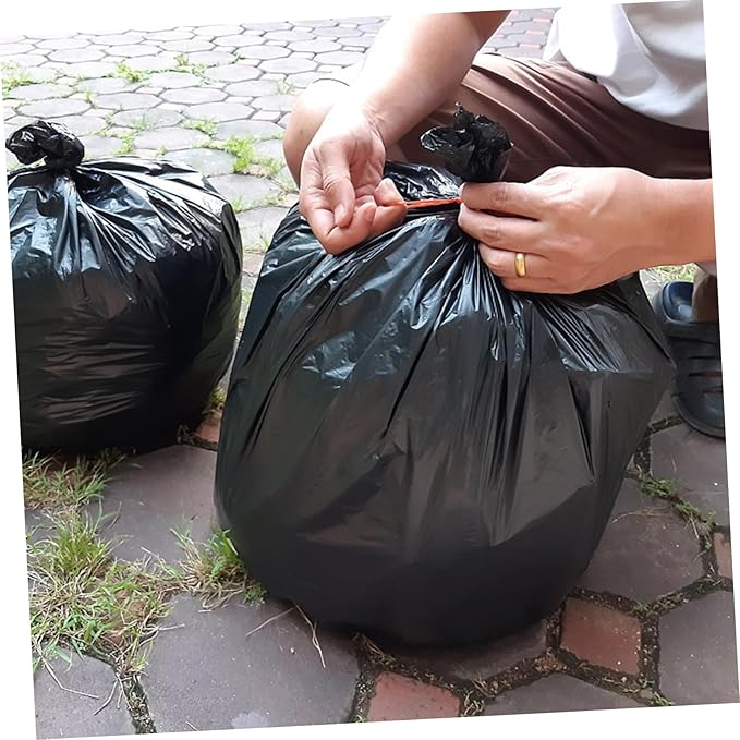 200 Pcs Thick Disposable Portable Trash Bags Strong Garbage Bags for Bathroom Travel and Outdoor Use Heavy-Duty Drawstring Closure