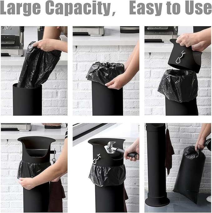 Trash Bags Large for Espresso Coffee Grounds Standing Knock Box 17L Commercial Garbage Bags for Floor Knock Box Coffee Shop Essentials 13.7''X35.8''2 Roll/50 pcs