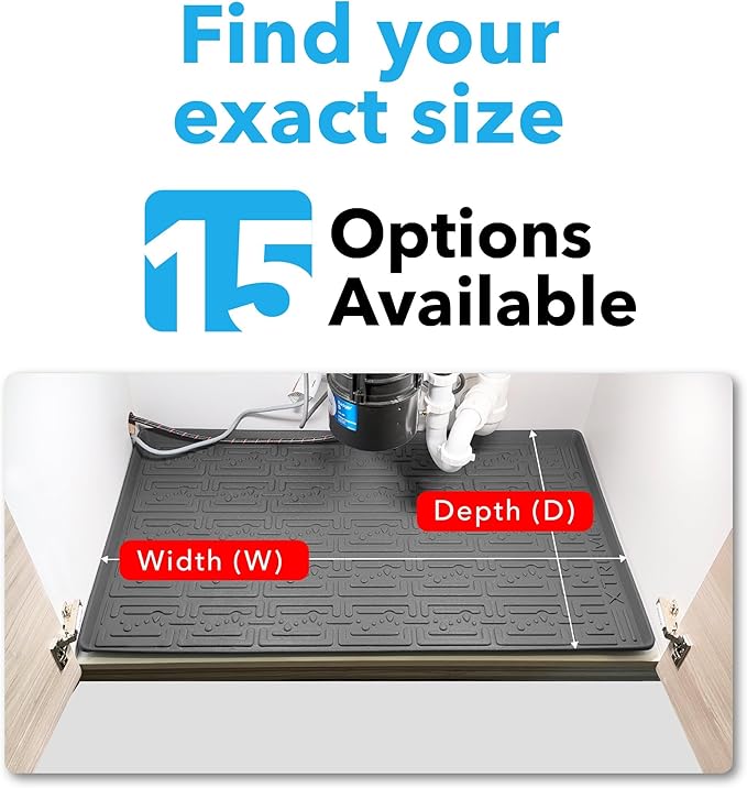 Xtreme Mats Under Sink Kitchen Cabinet Mat Pick Your Size 31 1/4 x 22 1/4 Waterproof Cabinet Protector &amp Drip Tray Liner CM-33-BEIGE
