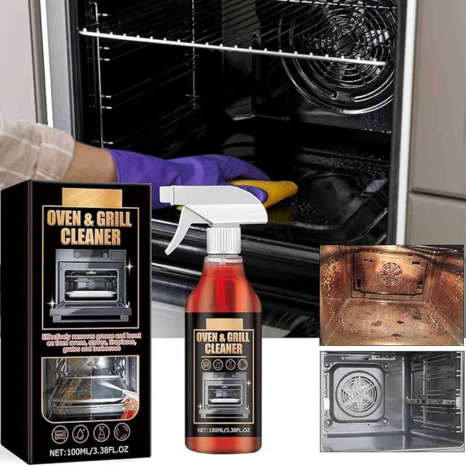 Oven &amp Grill Cleaner Spray - Oven and Grill Cleaner Heavy Duty Spray Kitchen Heavy Duty Oil Stain Remover Grill and Smoker Cleaner and Degreaser Multi-purpose Stubborn Stains Cleaner (3)