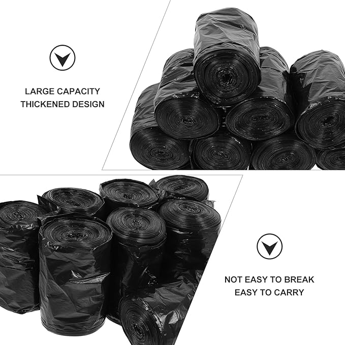 200pcs Portable Thickened Toilet Trash Bags Disposable Black Garbage Liners Heavy-duty Home and Outdoor Waste Bags for Commode and Camping Use