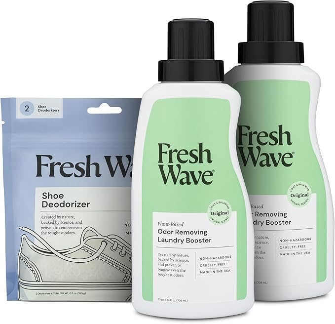 Original Clothing and Shoe Odor Solutions Bundle 2-Pack Laundry Booster &amp Shoe Deodorizer