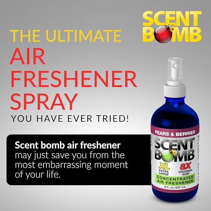 Scent Bomb Air Freshener Spray Long-Lasting Odor Eliminator for Home &amp Car Effective Deodorizer Spray for Kitchen Bathroom Fresh Room Spray &amp Smell Neutralizer Pears and Berries