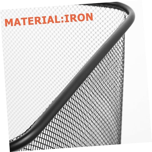 Toyvian 2pcs Mesh Design Square Wastebasket with Sturdy Iron Frame Black Wire Trash Cans for Household and Office Use Open Top Breathable Mesh Bins for and Easy Garbage Disposal