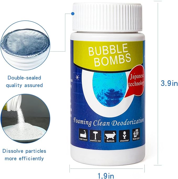 6 Pcs Bubble Bombs Drain Cleaner Pipe Dredge Deodorant Quick Dredge Pipeline Powerful Sink Drain Cleaner Magic Fast Foaming for Kitchen Toilet Pipeline Quick Cleaning Tool