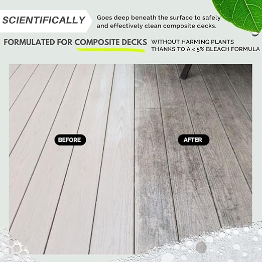 Wash Safe™ SPRAY &amp CLEAN Commercial-Strength Composite Deck Cleaner | Remove Black Stains | Cleans Up to 1500 sq. ft. | Deep Set Cleaning 1 Gal.