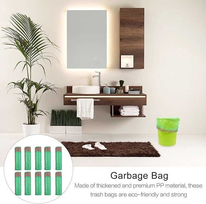 Beaupretty Drawstring Trash Bags 150pcs (10 Packs) Disposable Plastic Garbage Bags Thickened Household Waste Organizer for Kitchen Bathroom Outdoor Use