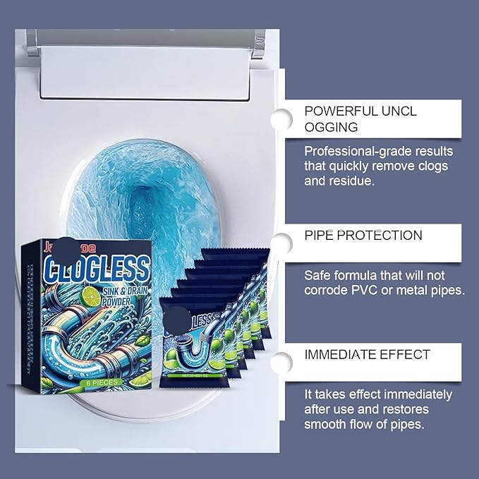 Duty Drain Cleaner Powder - Unclog Kitchen &amp Bathroom Drains Remove Odors &amp Grease Buildup Economical Design for Multiple Uses(1PCS)