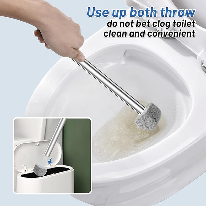 Pumice Stone Toilet Bowl Cleaner with 1Toilet Handle and 7 Cleaning Stone+Extra 10Pack Refills