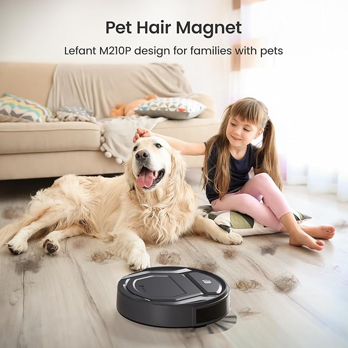 Lefant M210 Pro Robot Vacuum 4000Pa Suction 200 Mins Runtime Quiet Ultra-Slim Self-Charging Robotic Vacuum Cleaner WiFi/App/Alexa Control Ideal for Pet Hair &amp Hard Floors