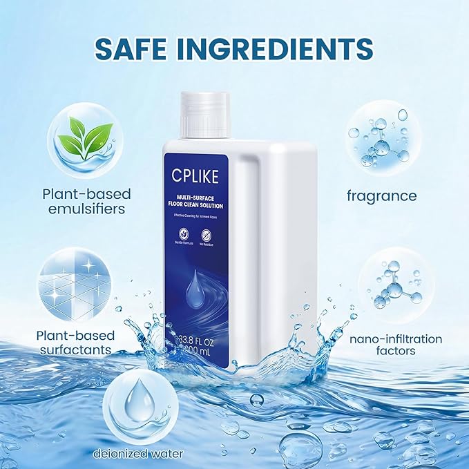 Floor Cleaning Solution Compatible with Dreame Cleaning Solution Multi-Surface Floor Cleaner for All Dreame Wet Dry Vacuum Cleaners &amp Robot Vacuums 33.8 fl oz