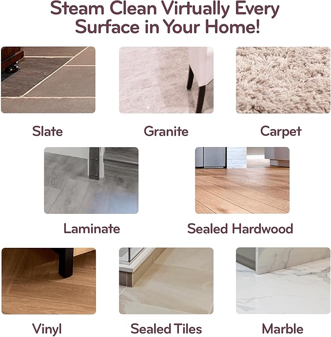 H2O HD Steam Mop &amp Handheld Steam Cleaner | 3-in-1 Floor Steamer | 1500W Power &amp 450ml Removable Tank | Foldable Storage | Hardwood Tile &amp Laminate Cleaner