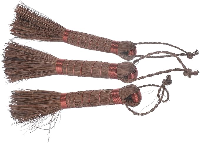 6pcs Handheld Bonsai Planter Cleaning Brush Palm Fiber Broom Multi-Function Garden Pot Scrub Brush for Easy Clean
