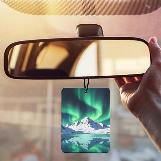 5PCS Car Air Freshener Hanging Personalized Double Sided Snow Lakes Car Fresheners Long Lasting New Cars Scents Cute Automotive Freshies for Closets Drawers (tea)